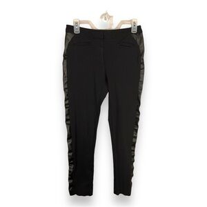 SIZE 6 THALIAN VINTAGE BLACK STRETCH FAUX LEATHER ACCENT PUBK GOTH